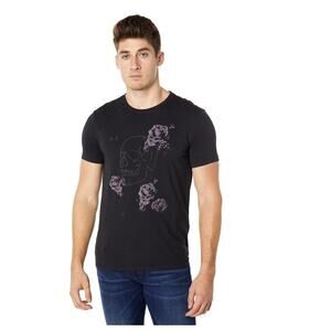 John Varvaros Black Skull Rose T Shirt Mens Size M
